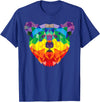 Bear Gay Pride Novelty by Ryan Co. Geometric Bear LGBT Rainbow Flag Gay Pride Men Women T-Shirt - Royal Blue