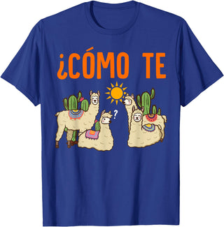 Nerd Ninja Llama Como Te LLamas Spanish Teacher Llama Gift T-Shirt for Men Women Girls Kids - Royal Blue