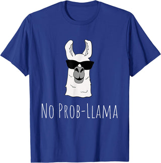 Llama Mama Apparel No Prob-Llama No Problem Cute Funny Cool Llama Alpaca Gift T-Shirt - Royal Blue
