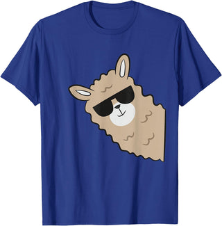 Funny Llama And Alpaca Gifts Cute Llama Alpaca with Sunglasses Funny Llama T-Shirt - Royal Blue