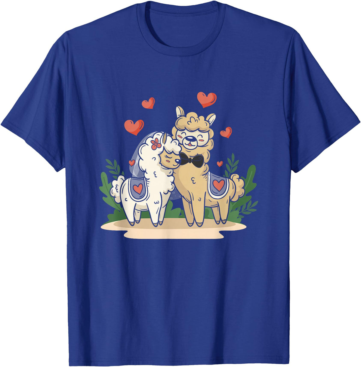 Llama Bride and Groom Wedding Matching Couple Llama Bride and Groom Wedding Art Matching Couple Loving T-Shirt - Royal Blue