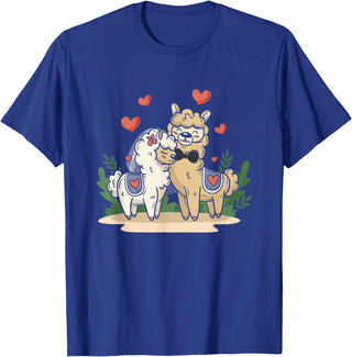 Llama Bride and Groom Wedding Matching Couple Llama Bride and Groom Wedding Art Matching Couple Loving T-Shirt - Royal Blue