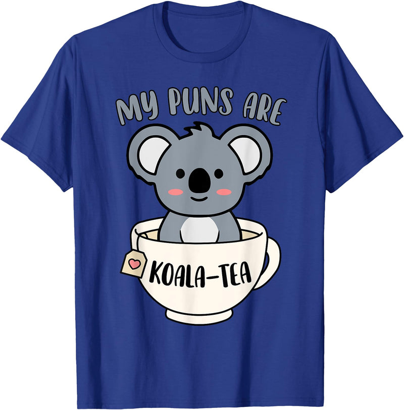 Cute Shirts and Merch My Puns Are Koala Tea Funny Cute Koala Bear Animal Pun T-Shirt - Royal Blue