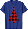 Christmas Buffalo Plaid Tree Tee Christmas Red & Black Buffalo Plaid Tree T-Shirt - Royal Blue