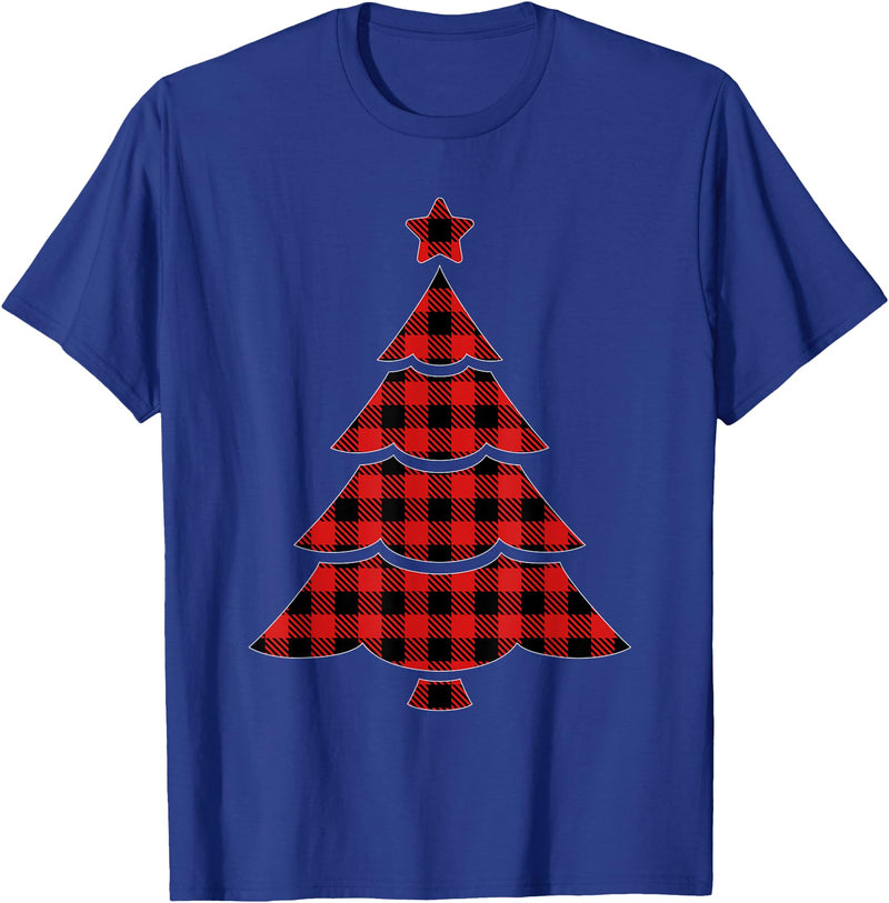 Christmas Buffalo Plaid Tree Tee Christmas Red & Black Buffalo Plaid Tree T-Shirt - Royal Blue