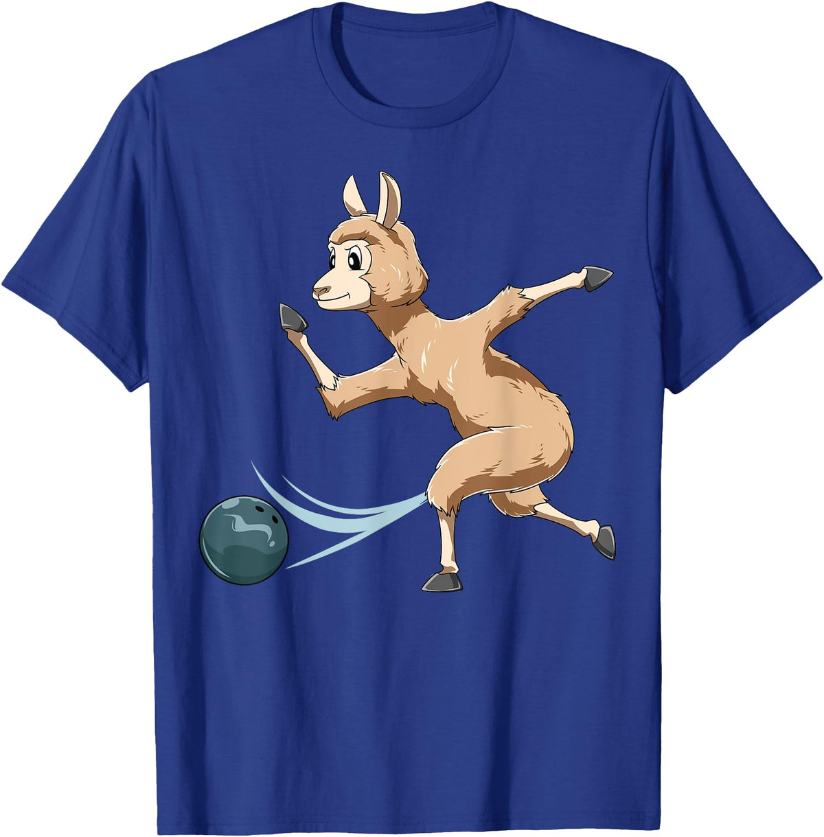 Bowling Gifts & Tees Llama Bowling Llama Playing Bowling Llama T-Shirt - Royal Blue