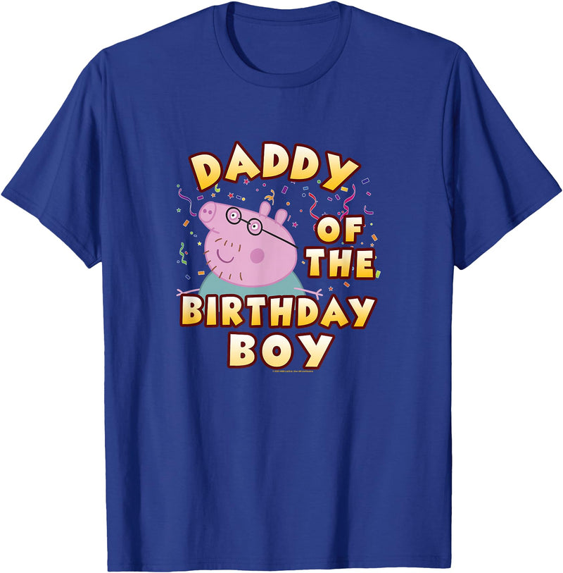 Peppa Pig Daddy of The Birthday Boy Confetti Logo T-Shirt - Royal Blue
