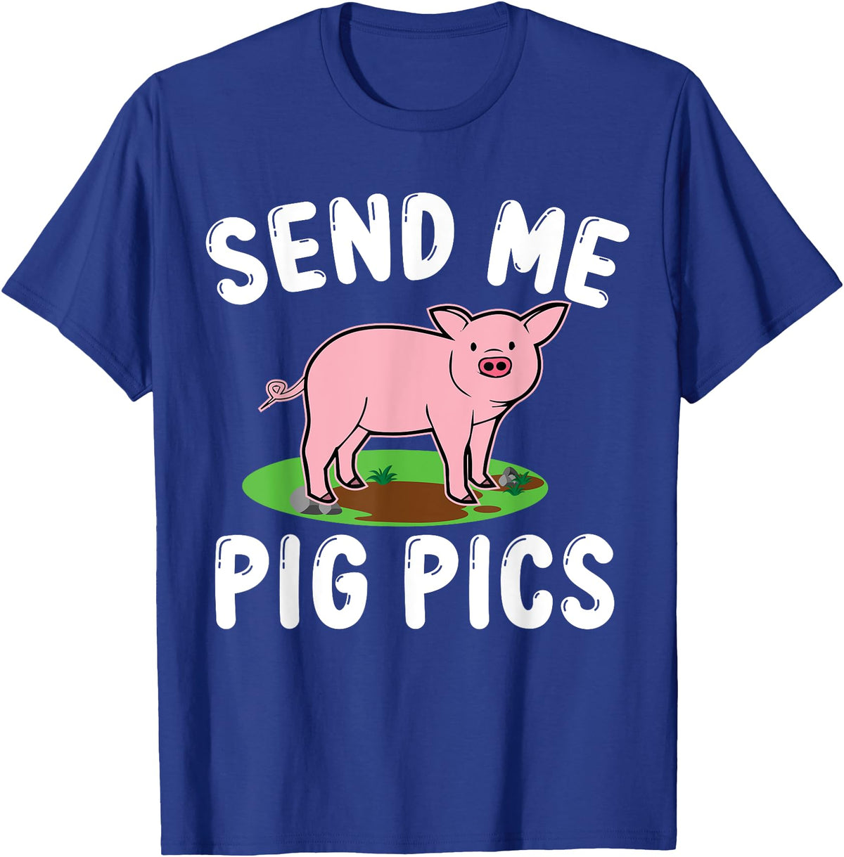 Funny Pig Farm Piggy Farmer Farming Gifts DAIMMER Send Me Pig Pics T-Shirt - Royal Blue