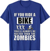Funny Cycling Shirts and Gifts Funny Halloween Biking Quote Bike Race Biker Zombie Meme T-Shirt - Royal Blue