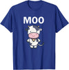 Moo Cow Funny Farmer Cow for Adults Kids Boys and Girls T-Shirt - Royal Blue