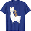 Sloth & Llama Animal Gifts Sloth Riding Llama Shirt Funny Birthday Gift for Boy, Girl T-Shirt - Royal Blue