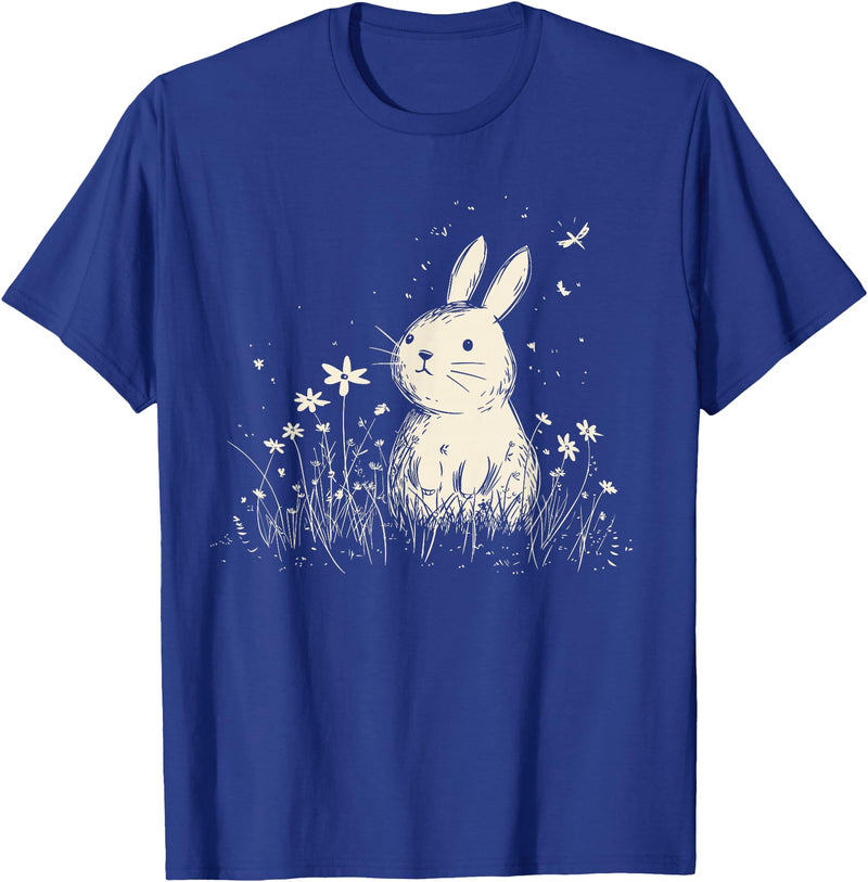 Bunny Rabbit Chibi Japanese Kawaii Cute Animal Alt Aesthetic T-Shirt in Royal Blue