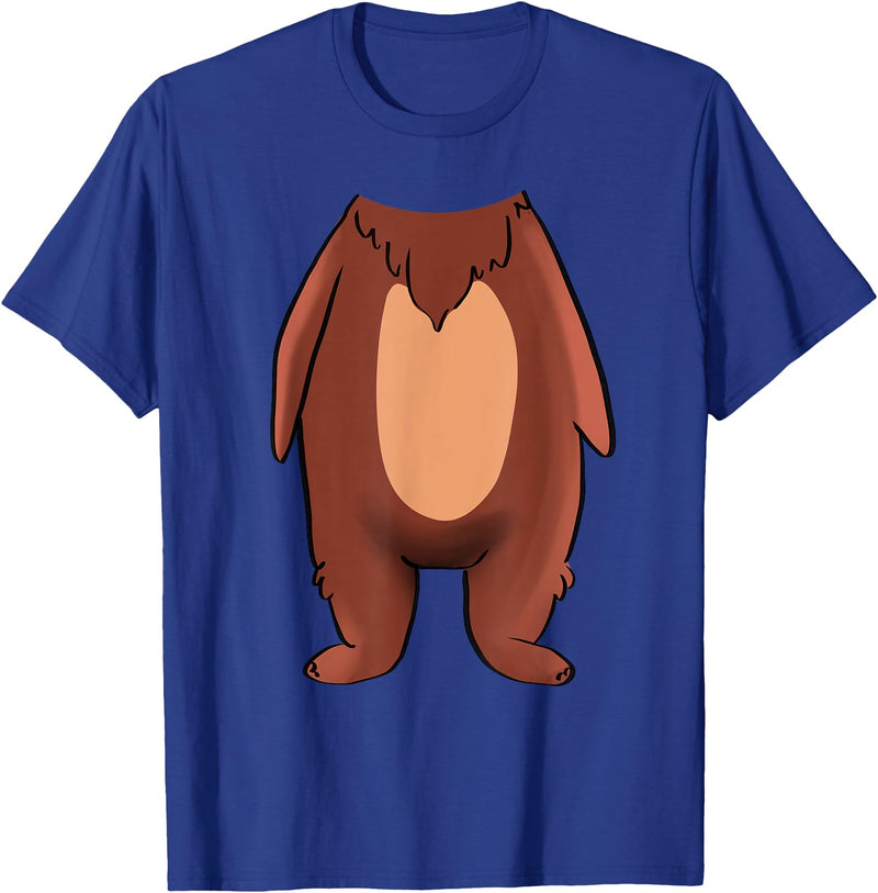 The Easy Costume Idea Shop Bear Halloween Costume Shirt - Brown Grizzly Bear T-Shirt - Royal Blue