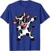 Funny Dabbing Cow Design Ls Dabbing Cow Farm Animal Cow Lover Farming T-Shirt - Royal Blue