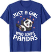 Panda Bear Clothing Panda Lover Cute Kids Just A Girl Who Loves Pandas T-Shirt - Royal Blue