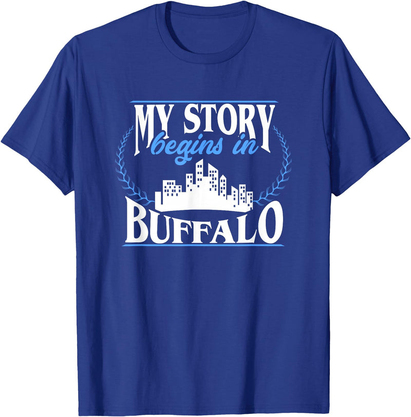 City Designs by Dennex Born in Buffalo T-Shirt - Royal Blue