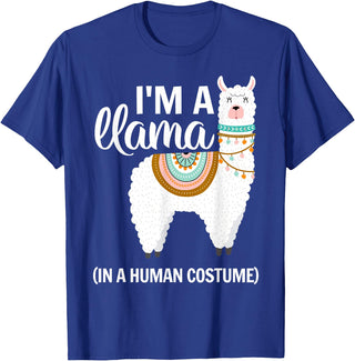 Human Costumes Inc. Llama Halloween Costume I'm A Llama in A Human Costume T-Shirt - Royal Blue