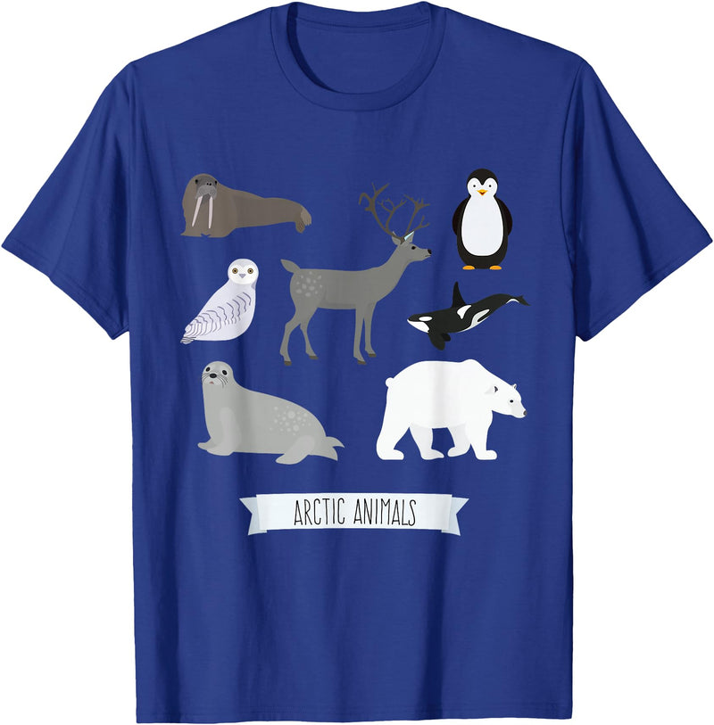 Novelty Arctic Animal Gifts Arctic Animals Gift Walrus Penguin Polar Bear Arctic Kids T-Shirt - Royal Blue