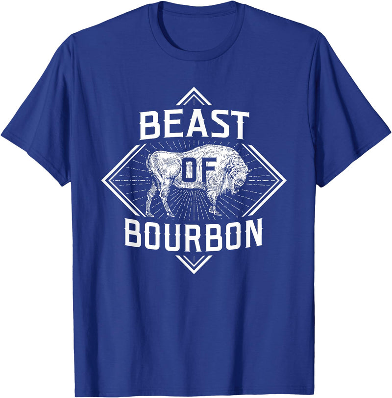 Bison Lover Shirts Beast Of Bourbon - American Bison Buffalo Lover Wildlife T-Shirt - Royal Blue