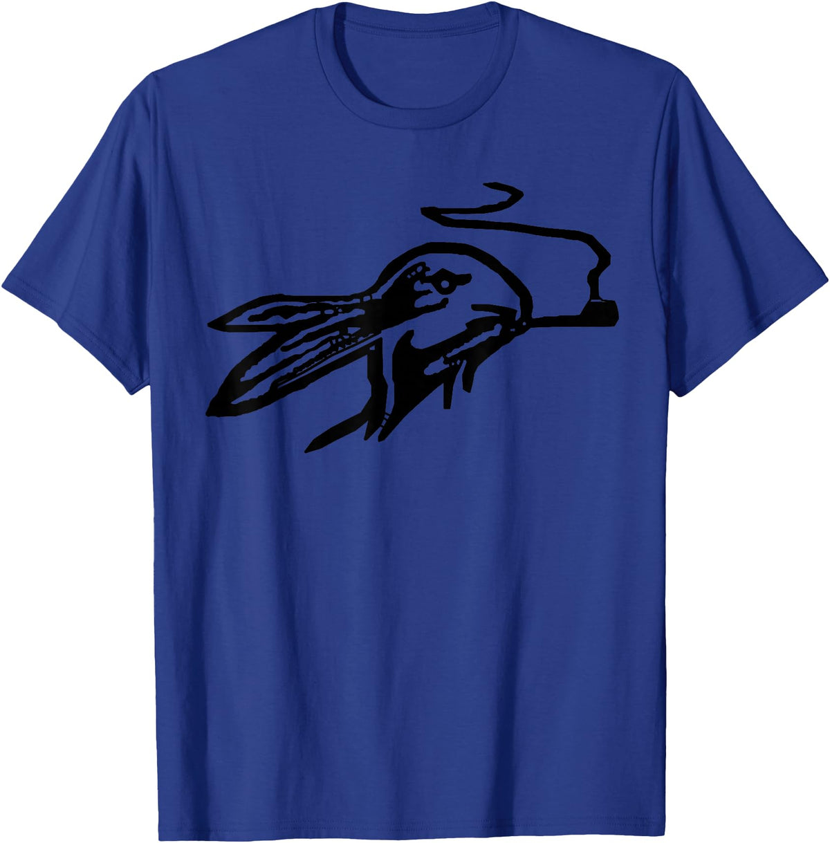 Rabbit Smoking a Pipe T-Shirt in Royal Blue