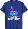 Todays My Bday LLama Tees Cute Birthday Llama Funny Bday Animal Party T-Shirt - Royal Blue