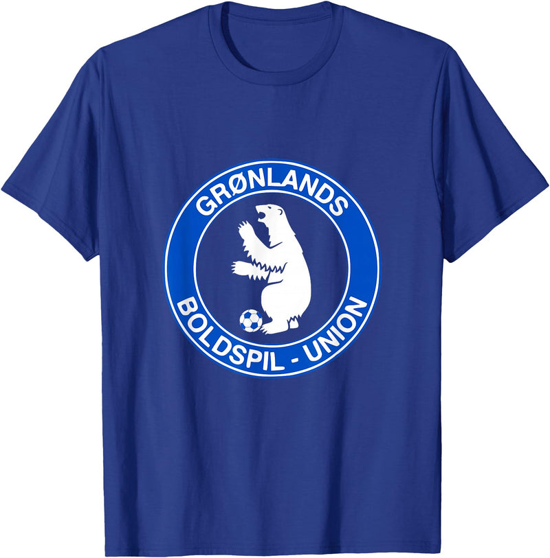 Bosco T. Jones Football Designs Greenland Polar Bear Football (Soccer) Shirt T-Shirt - Royal Blue