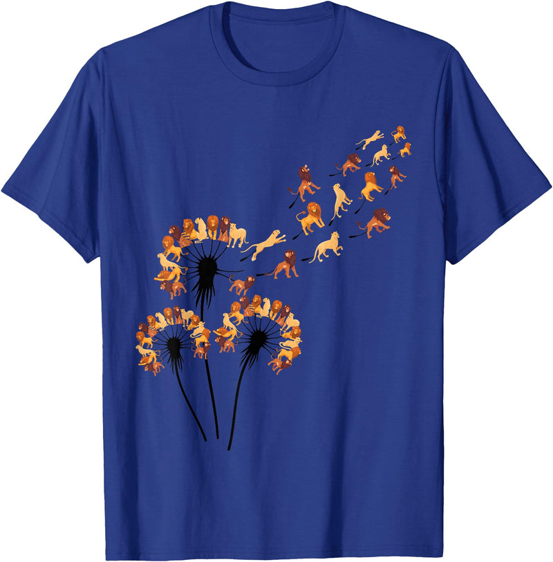 Lion Design Dandelion Lions Stuff for Lion Lover | Lion T-Shirt - Royal Blue
