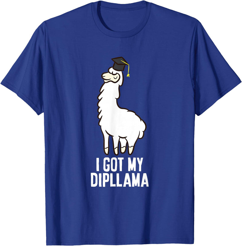 Funny Llamas Gifts LLama Graduation I Got My Dipllama Cute Llama T-Shirt - Royal Blue