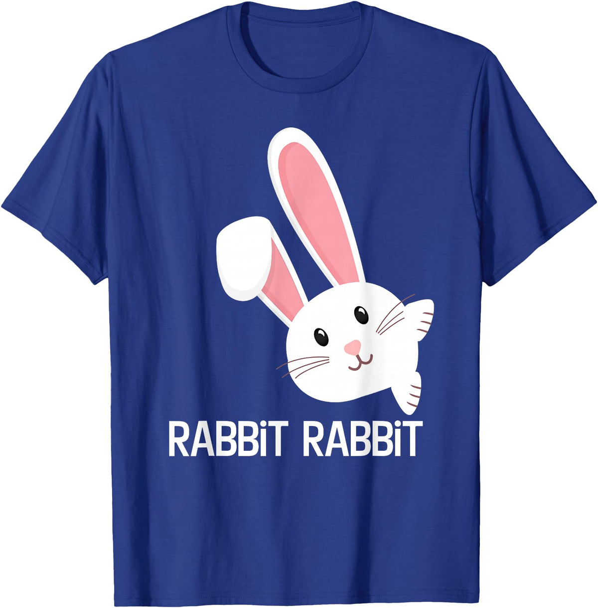 Rabbit First Day of the Month Good Luck Phrase T-Shirt in Royal Blue