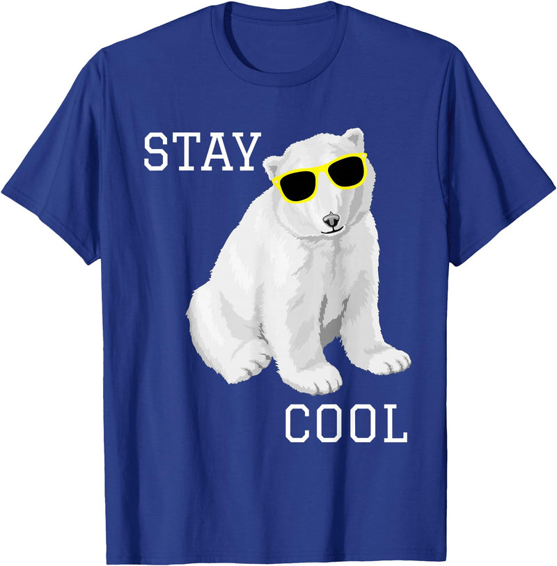 Cool bleiben Eisbär Stay Cool Cute Baby Polar Bear Cub with Sunglasses T-Shirt - Royal Blue