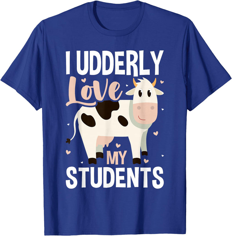 Cow Lover Gift Co. Cow Teacher Lover T-Shirt - Royal Blue