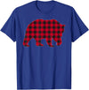 Christmas Family Matching Gift by AAM Red Plaid Bear Christmas Matching Buffalo Family Pajama T-Shirt - Royal Blue