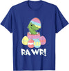 Easter Egg Hunter Dinosaur Dino Easter T-Rex Rabbit Bunny T-Shirt in Royal Blue