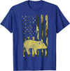 BoredKoalas Farming Farm Shirts Farmer Gifts Camo US Flag Pig Military Farm Animal Patriotic Farmer Gift T-Shirt - Royal Blue