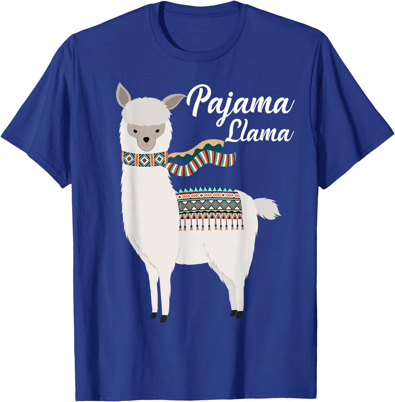 Llama Pajamas GA Cute Pajama Llama Bed Time T-Shirt Llama Pajama T-Shirt - Royal Blue