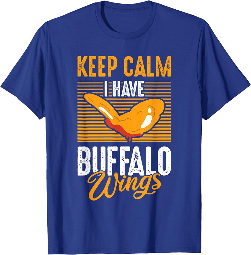 Buffalo Wings Fried Chicken Hot Wing Sauce T-Shirt - Royal Blue