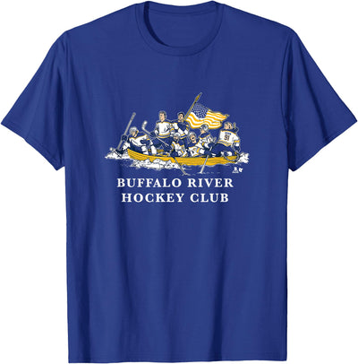 Cow Breakingt Buffalo River Hockey Crossing Buffalo Hockey T-Shirt