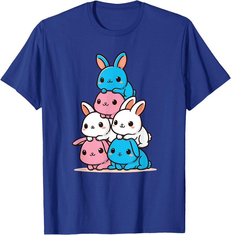 Rabbit Trans Sexual Flag Pride Month Cute Rabbit LGBTQ T-Shirt in Royal Blue