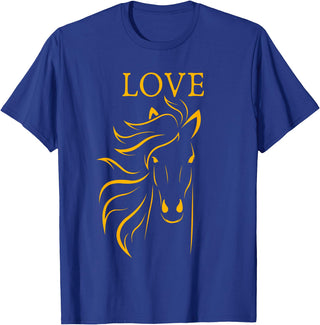 I Love Horses Shirts and Gifts Women and Girls Stylish Love Horse Head T-Shirt - Royal Blue