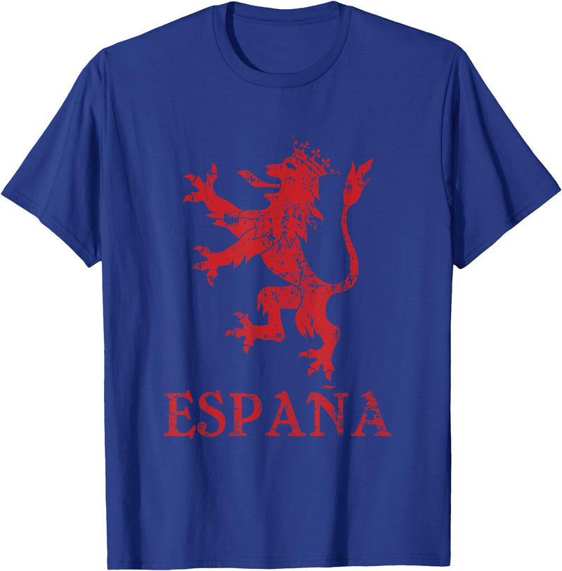 Threadrock Espana Spain Lion Symbol Spanish Spanish Pride T-Shirt - Royal Blue