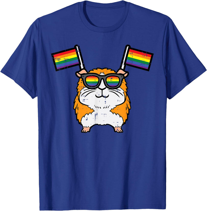 Gay Pride Shirts LGBTQ Ally LGBT Men Women Gift Gay Guinea Pig Rainbow Flag LGBT Pride Month Men Women Kids T-Shirt - Royal Blue