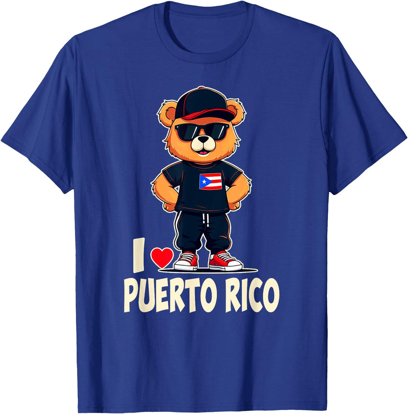 Puerto Rican Teddy Bear Breakdance Rapper Puerto Rican Flag Teddy Bear I Love Puerto Rico T-Shirt - Royal Blue