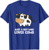 Funny Cow Lover Gifts Just a Boy Who Loves Cows T-Shirt - Royal Blue