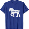 Angry Ant Graphics - Percheron Horse Distressed Silhouette of Percheron Draft Horse T-Shirt - Royal Blue