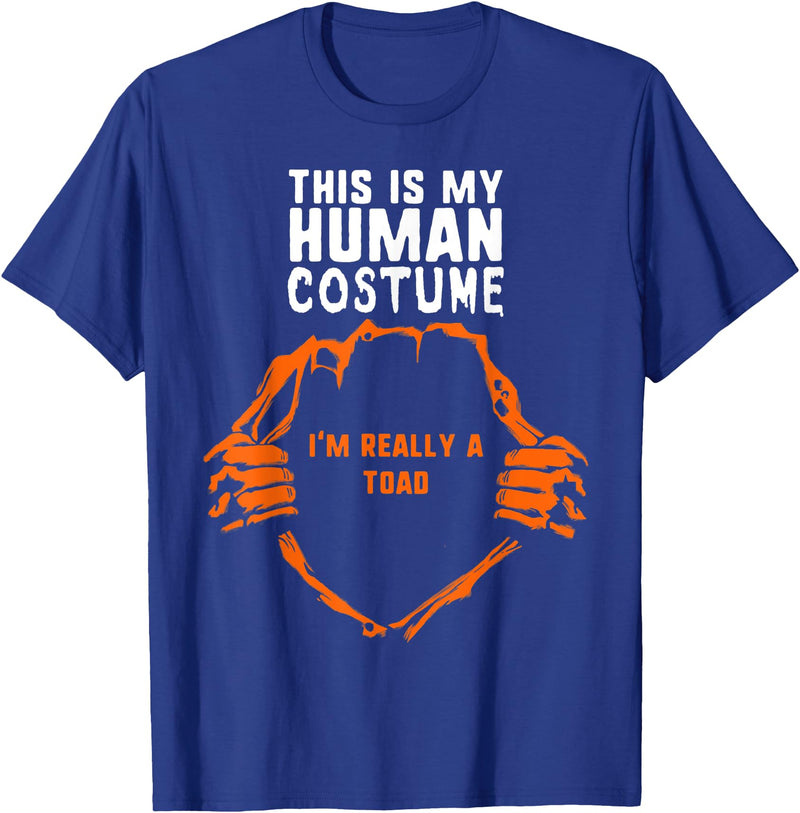 Halloween Costume by Marcus4 Tees Co. This Is My Human Costume I'm Really A Toad Halloween Kids T-Shirt - Royal Blue