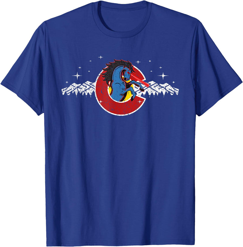 Colorado Underground Colorado Blucifer Demon Horse T-Shirt - Royal Blue