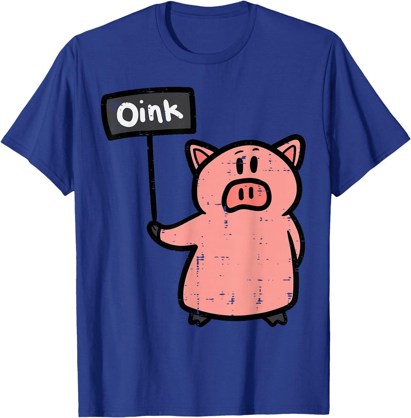 Pig Lover Shirts For Men Women Kids Pig Oink Sign Funny Hog Swine Farm Animal Men Women Kids T-Shirt - Royal Blue
