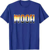 "WOOF!" Gay Bear Pride Flag Text T-Shirt