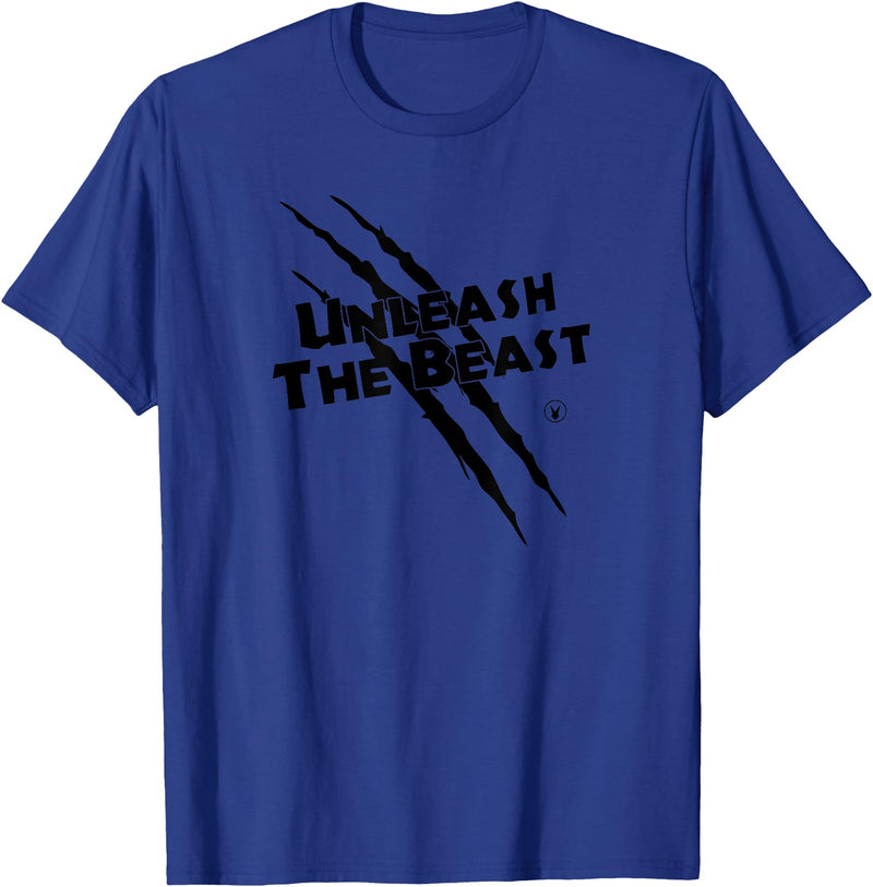 UNLEASH THE BEAST Gym Rabbit Workout Motivation T-Shirt in Royal Blue