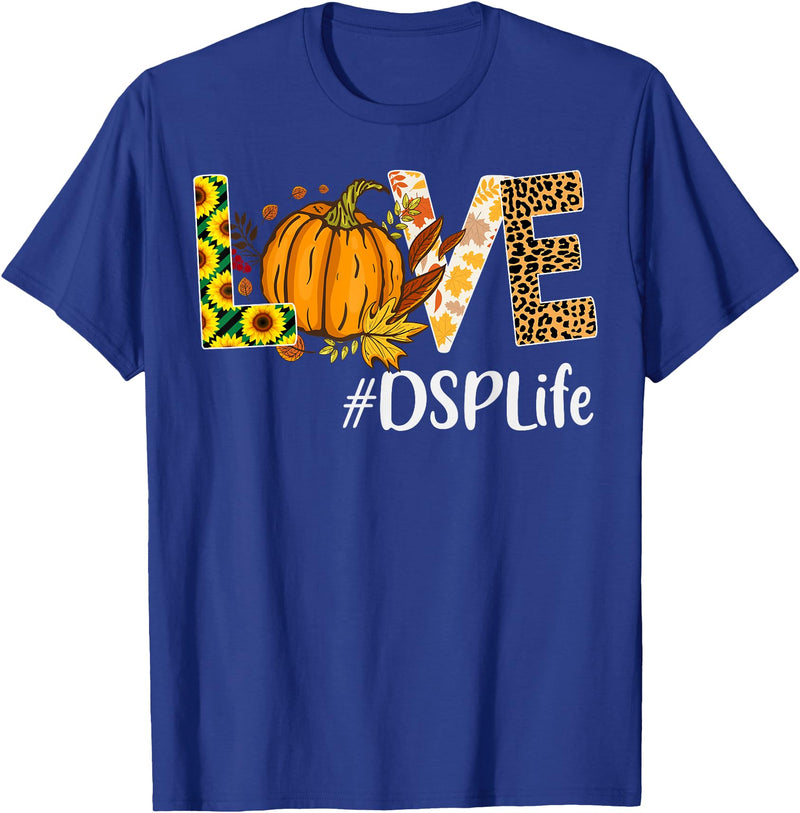 TeeaxArt leopard Halloween Autumn DSP Love Fall Pumpkin leopard Halloween Autumn T-Shirt - Royal Blue